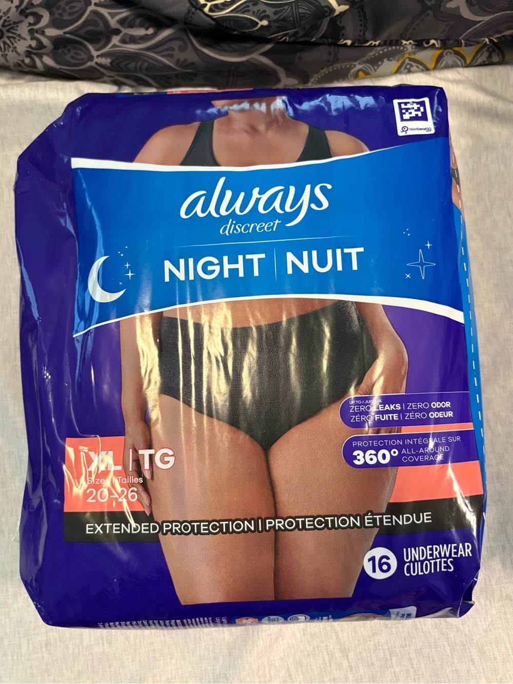 Always Discreet Night BLACK Underwear 1 pack 16 count